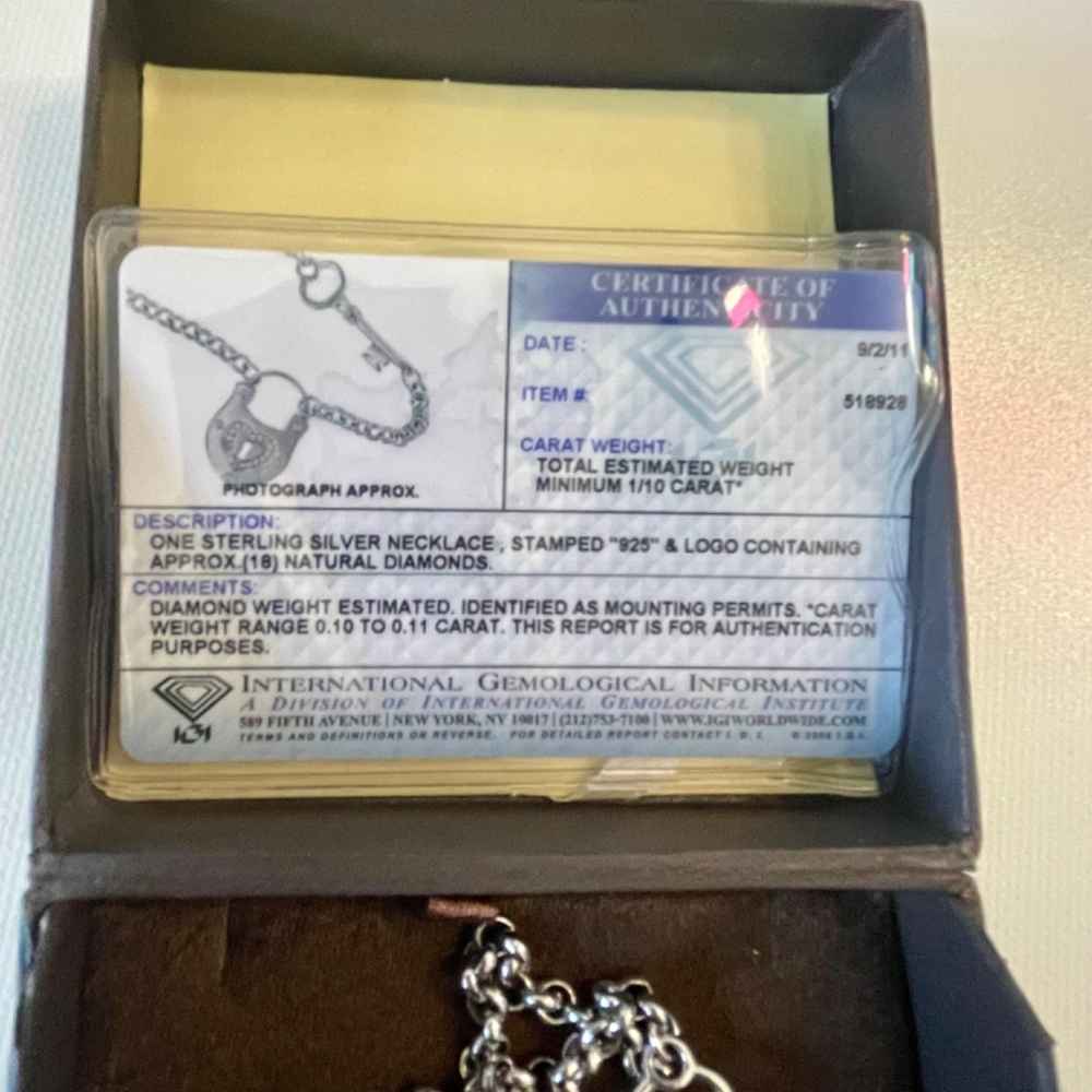 Sterling Silver Heart Lock and Key Necklace - Picture 6 of 8